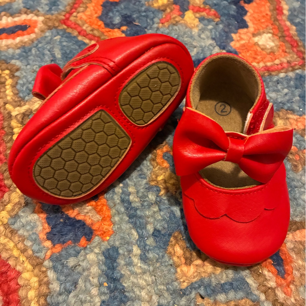Toddler Red Bow Mary Jane Walker Shoes